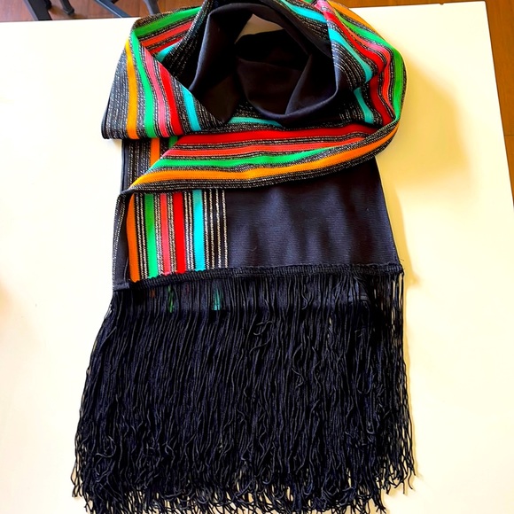 Two long colorful scarves with a touch of silver. Lightweight, crosses seasons. - Picture 1 of 9